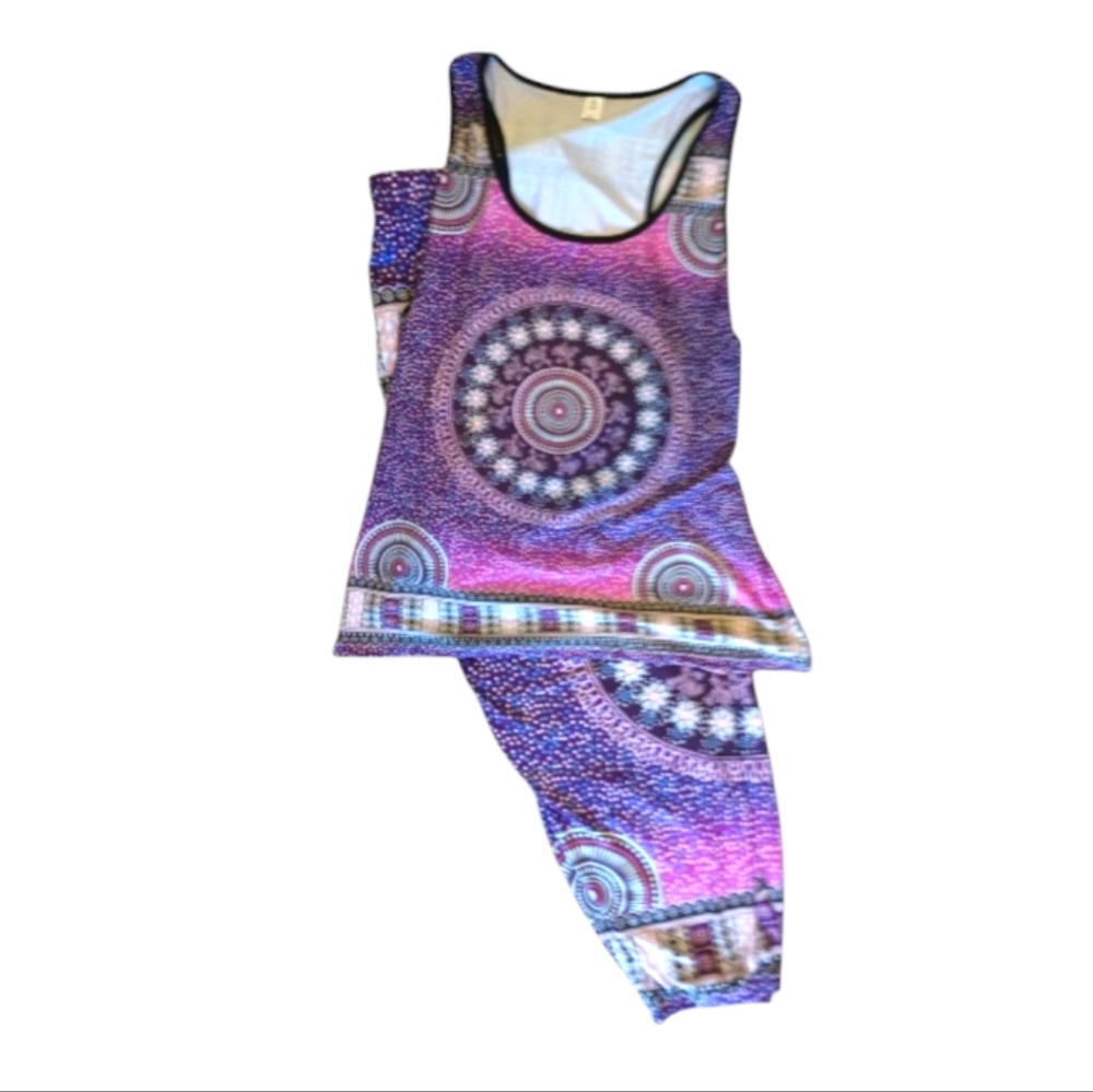 Chaos Monkey Purple Mandala Yoga Outfit